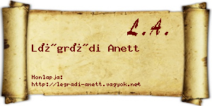 Légrádi Anett névjegykártya